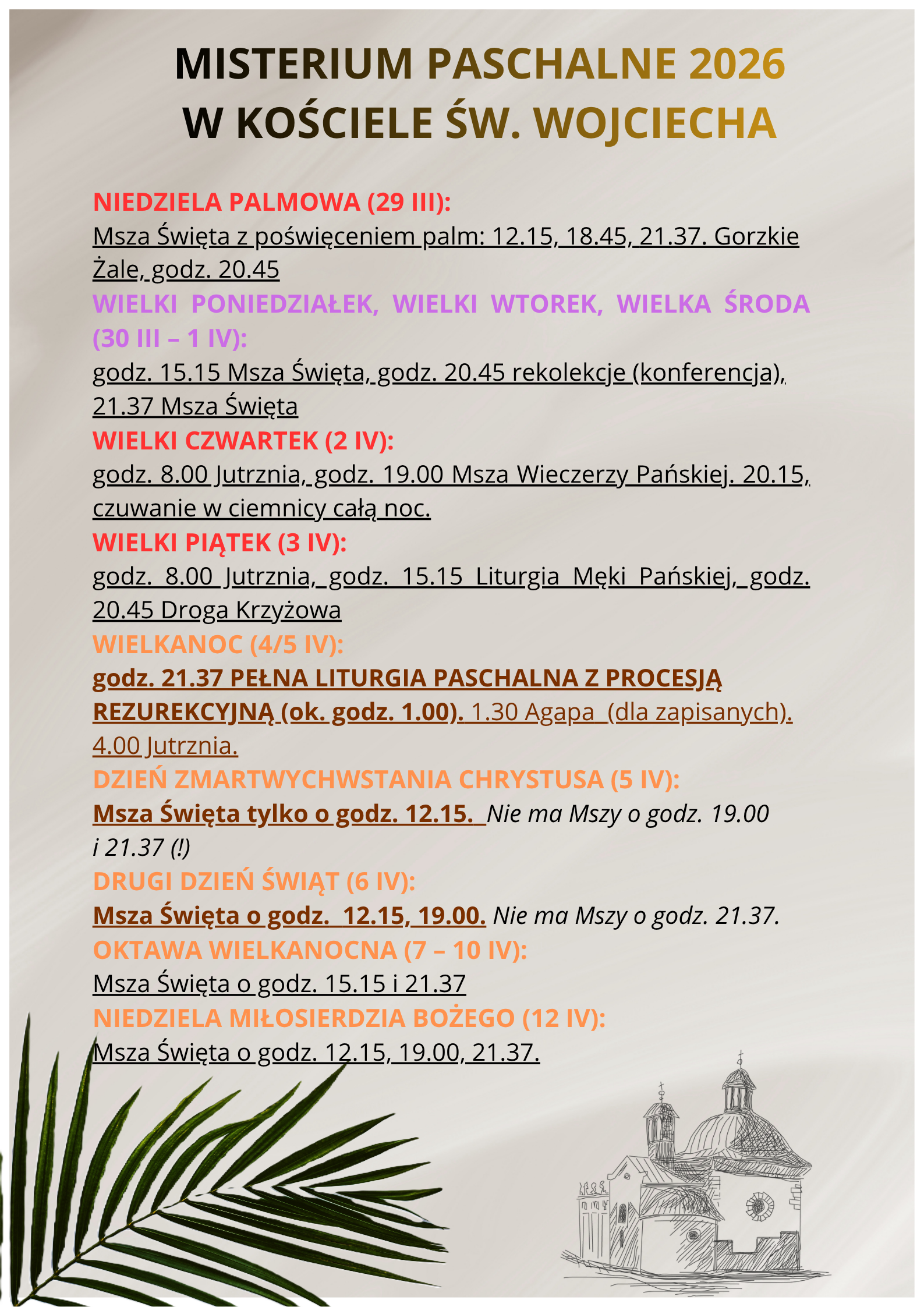 MISTERIUM PASCHALNE 2026 W KOŚCIELE ŚW. WOJCIECHA
